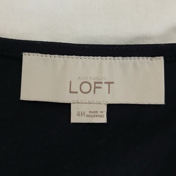 LOFT 4 Black Sleeveless Swiss Dot Ruffled Layers Polyester Rayon Blend Dress - Picture 2 of 15